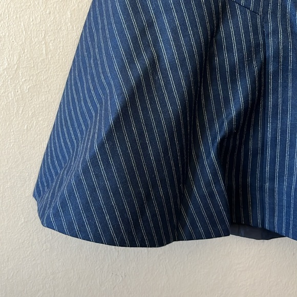 J. Crew Blue Pin Stripe Wool Blend Skirt 0 - Picture 3 of 8